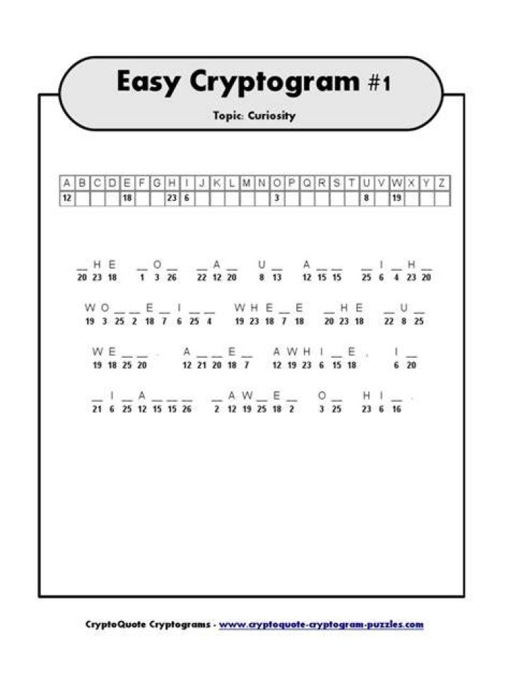 What is a cryptogram example?
